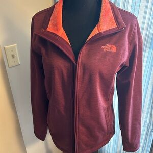 The North Face Women's Maroon Utility Jacket with Orange Lining
